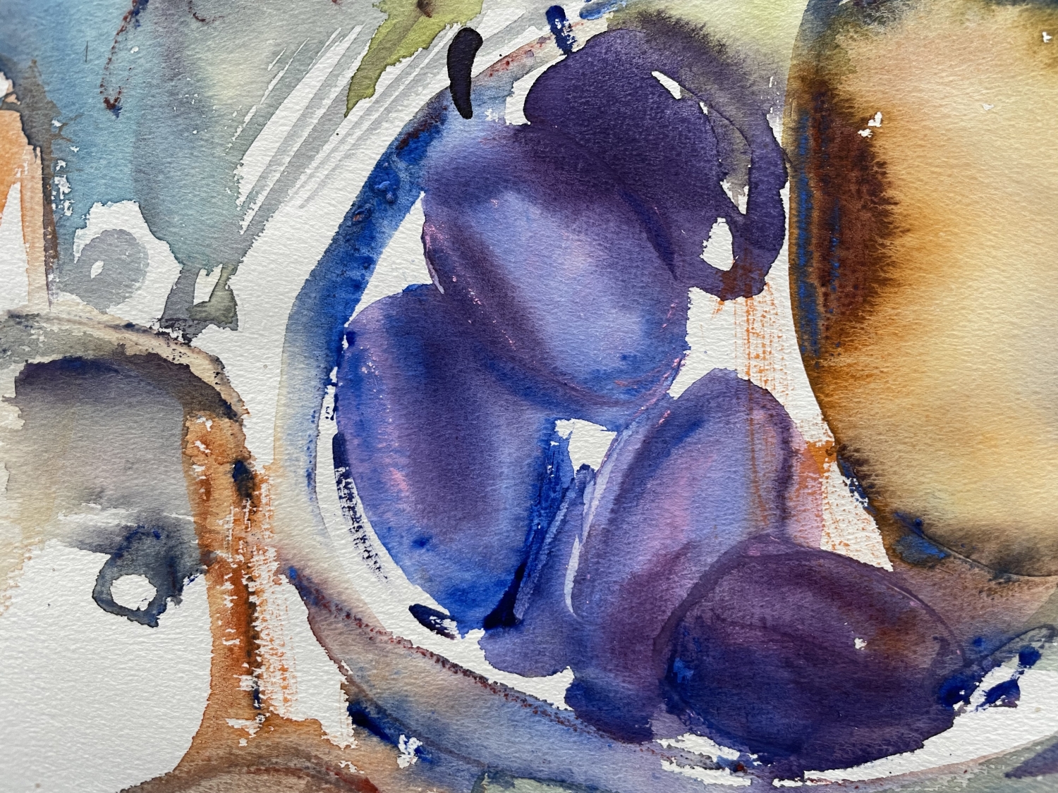 Erika Rauschning | Stillleben mit Birnen und Pflaumen - Kunsthandlung ...