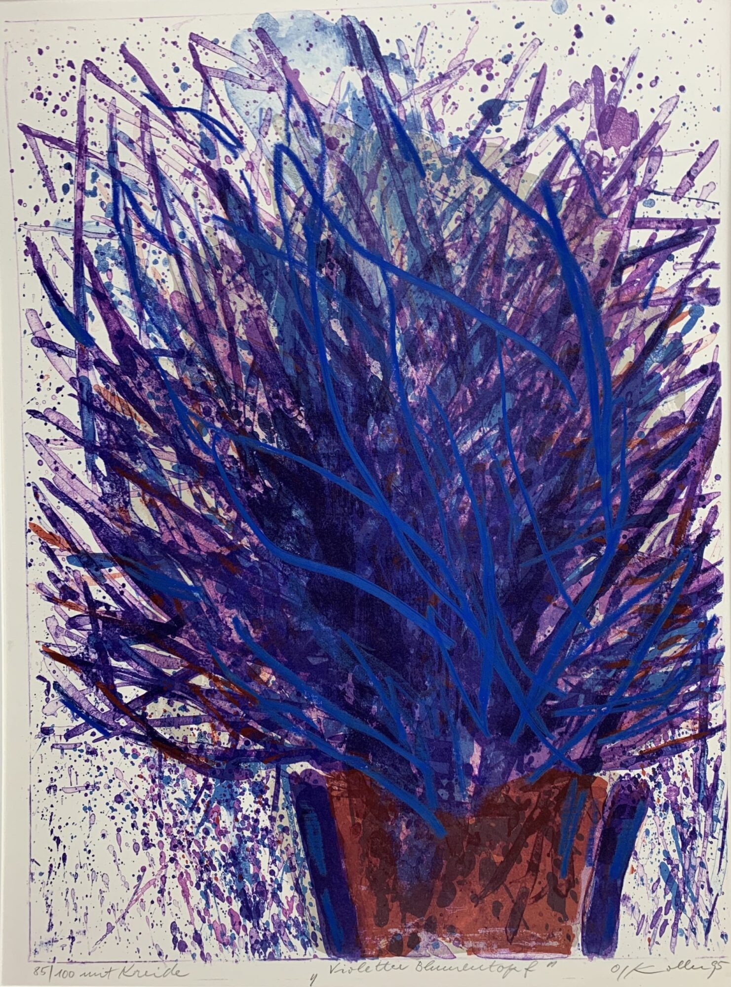 Oskar Koller | Violetter Blumenstock (Blumentopf)