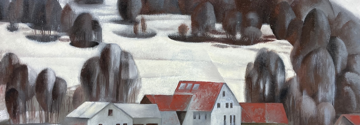 2.1, Bauernhof in Hilders im Winter, 2020, Öl auf Lw, 50x70