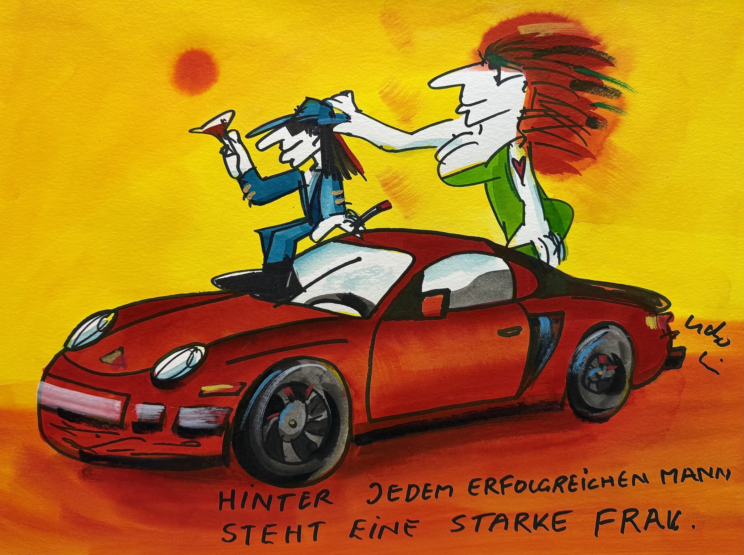 Udo Lindenberg | HINTER JEDEM ERFOLGREICHEN MANN STEHT EINE STARKE FRAU (Porsche Rot)