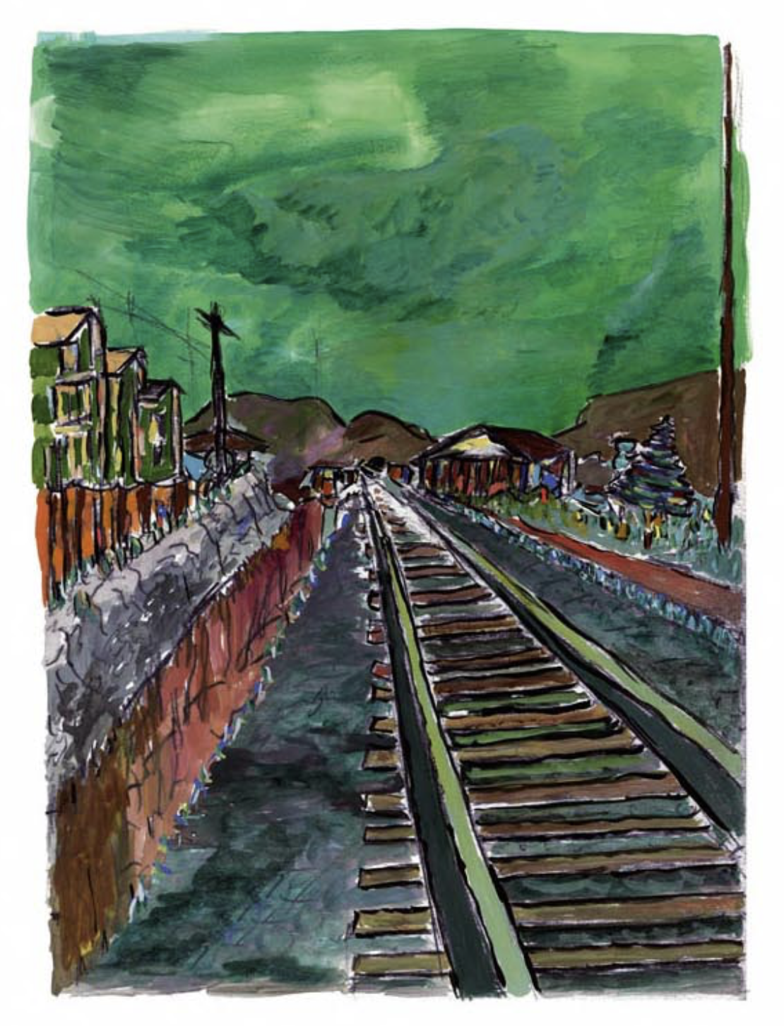 Train Tracks, green, 2008