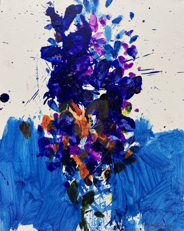 Oskar Koller | Violetter Strauß vor Blau