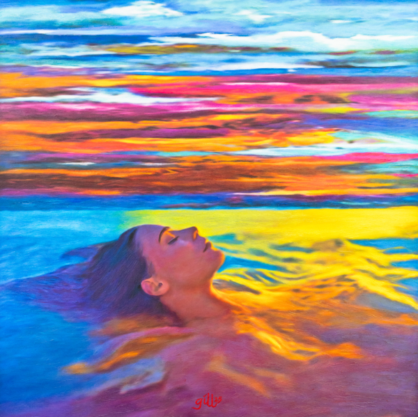James Francis Gill | Women in Water - Colorful Horizon