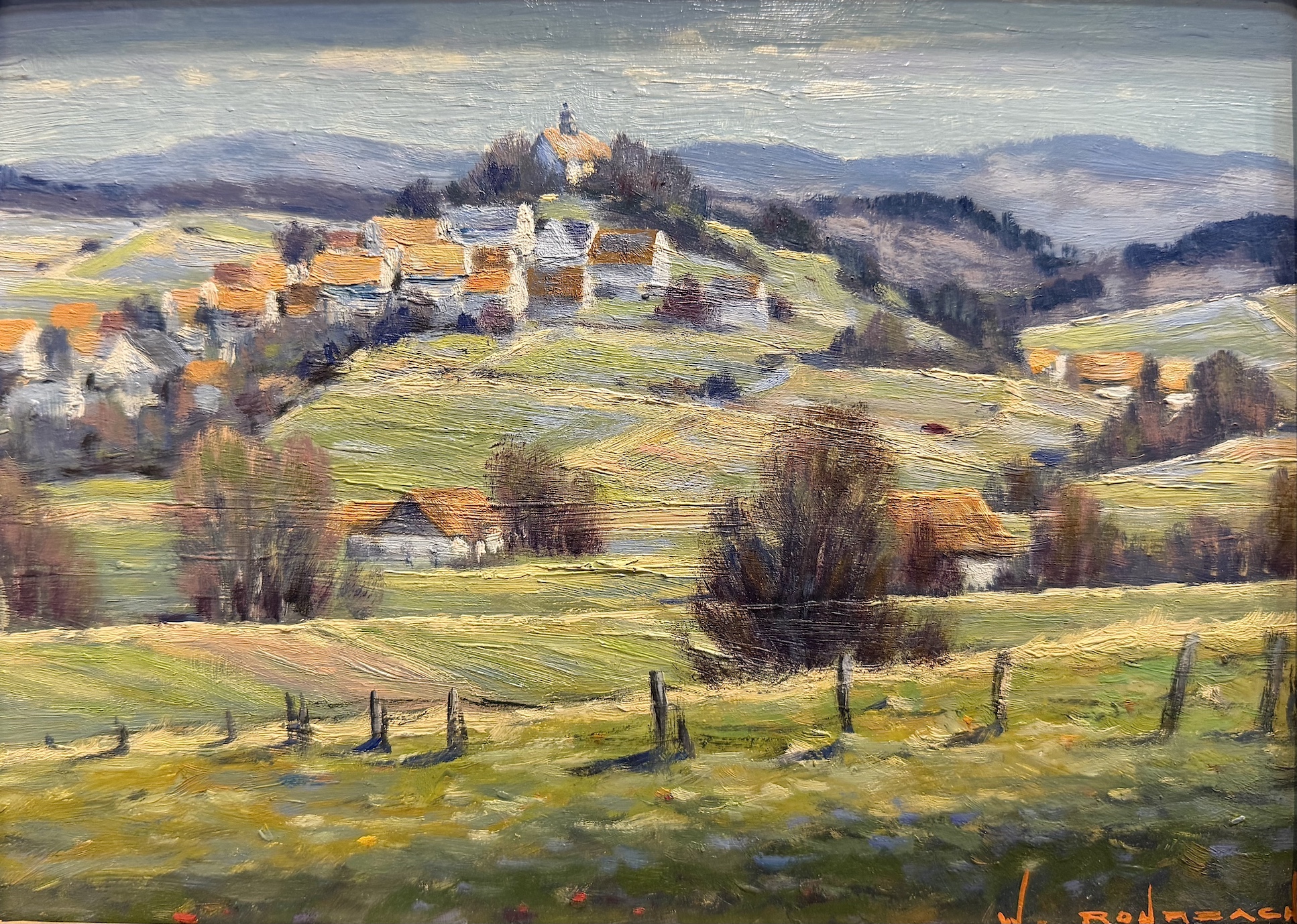 Walter Rohrbach | Blick oberhalb von Röllshausen zur Schönbergkapelle